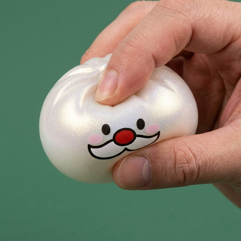 Squishy Dumpling Weihnachtsmann-Bart Mystery — slow-rise Effekt, der Schaum federt langsam zurück