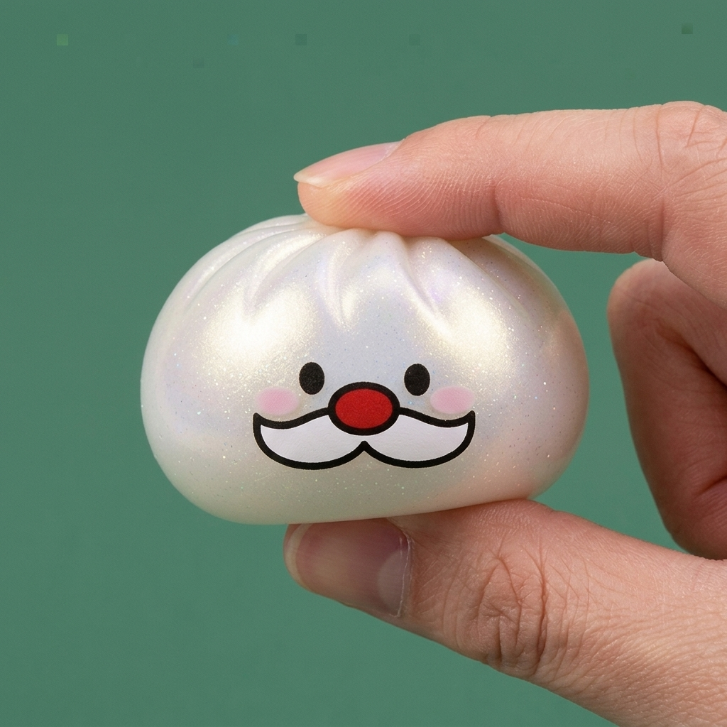 Squishy Dumpling Weihnachtsmann-Bart Mystery beim Drücken, weiches Material