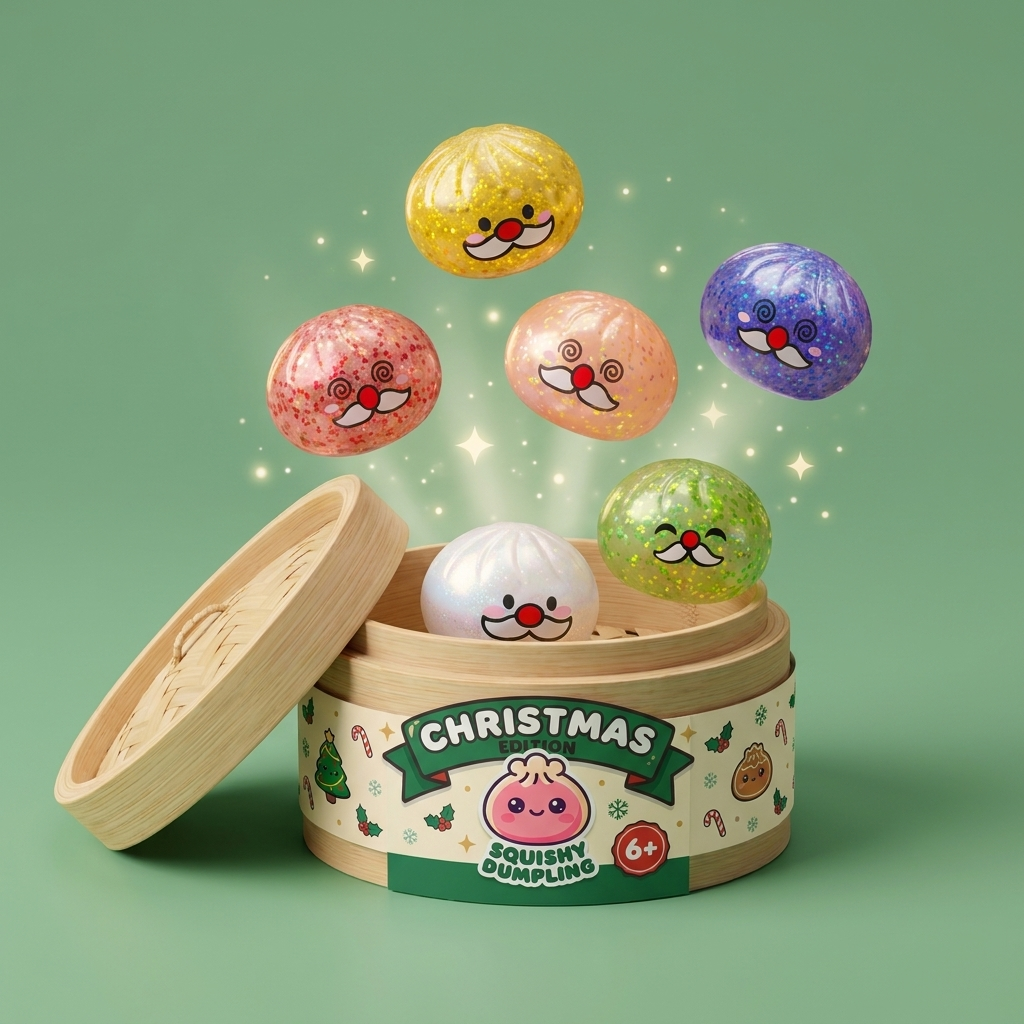 Squishy Dumpling Weihnachtsmann-Bart Mystery beim Drücken, weiches Material