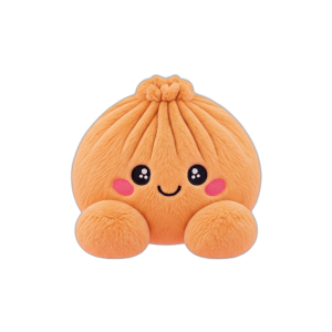 Squishy Dumpling Orange Plüschtier beim Drücken, weiches Material