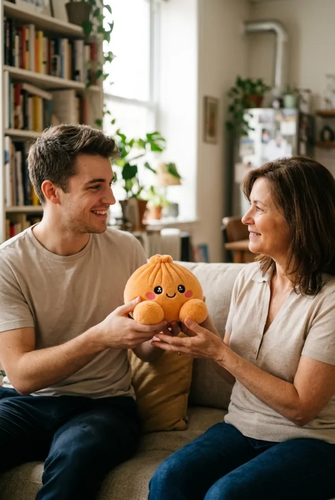 Squishy Dumpling Orange Plüschtier als Geschenkidee