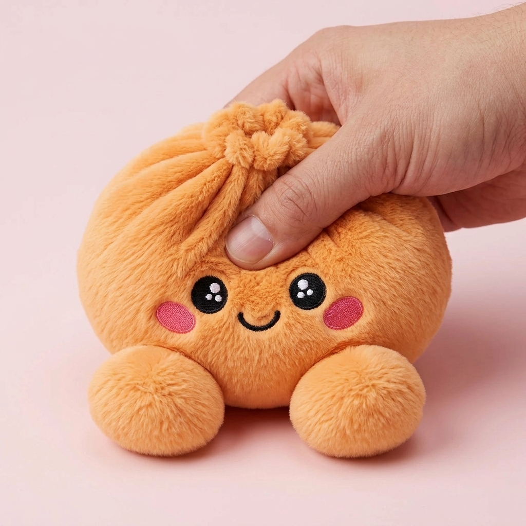 Squishy Dumpling Orange Plüschtier — slow-rise Effekt, der Schaum federt langsam zurück