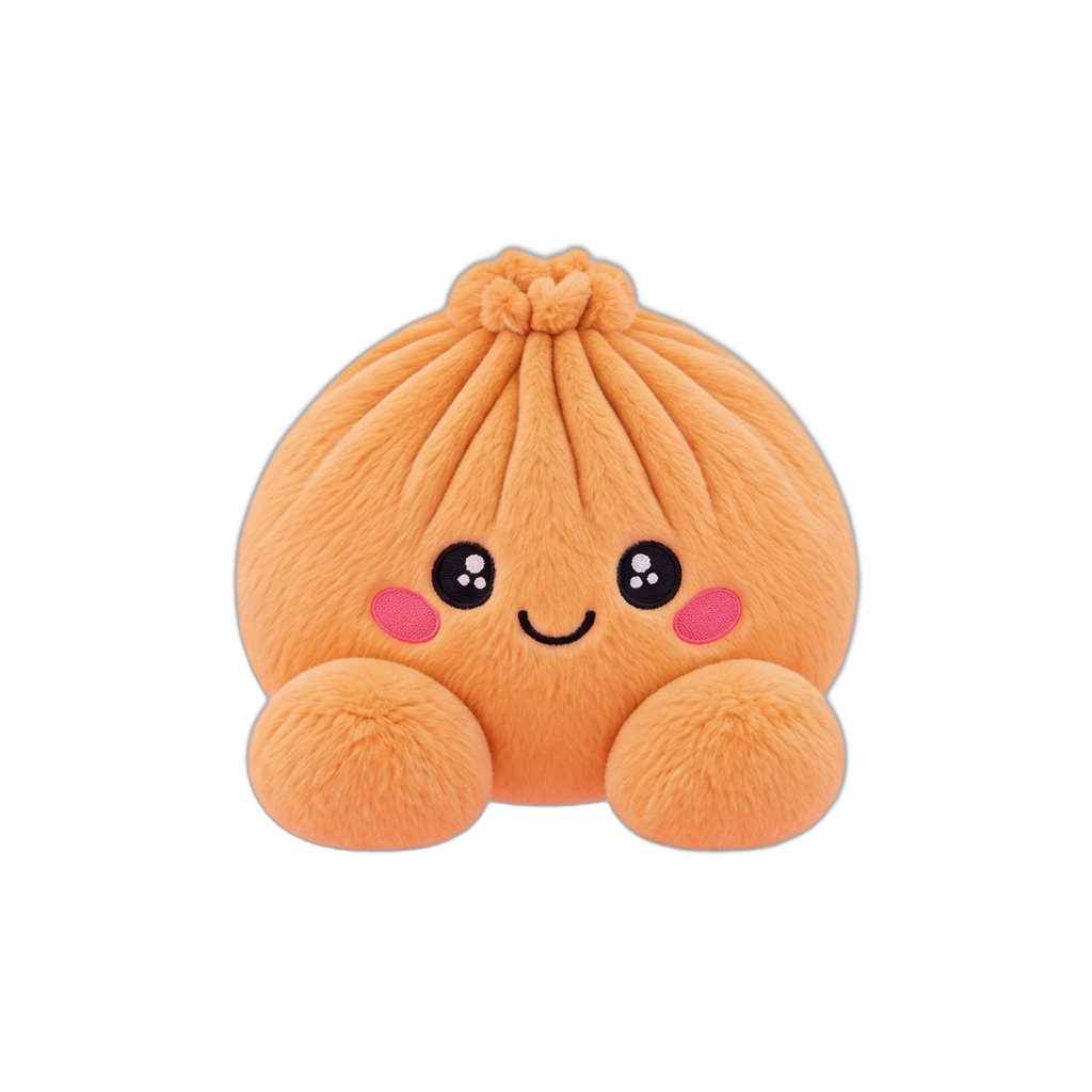 Squishy Dumpling Orange Plüschtier beim Drücken, weiches Material