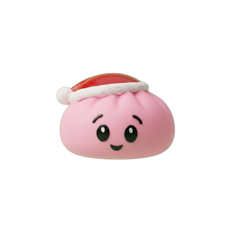 Dumpling Squishy Weihnachtsmütze Rosa Zuckersüß beim Drücken, weiches Material