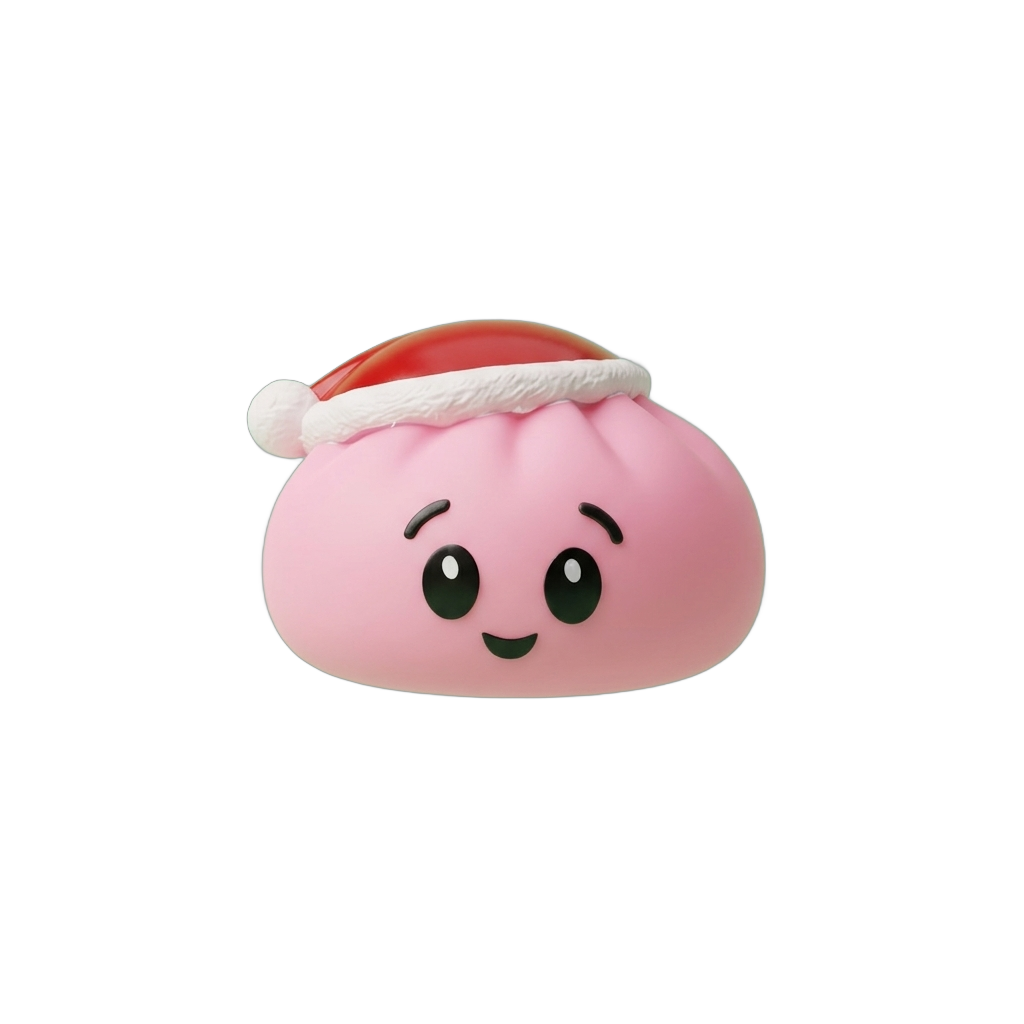 Dumpling Squishy Weihnachtsmütze Rosa Zuckersüß beim Drücken, weiches Material