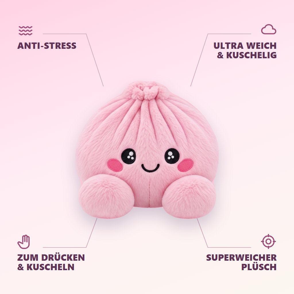Dumpling Squishy Plüsch Rosa Pfingstrose — seine Vorteile