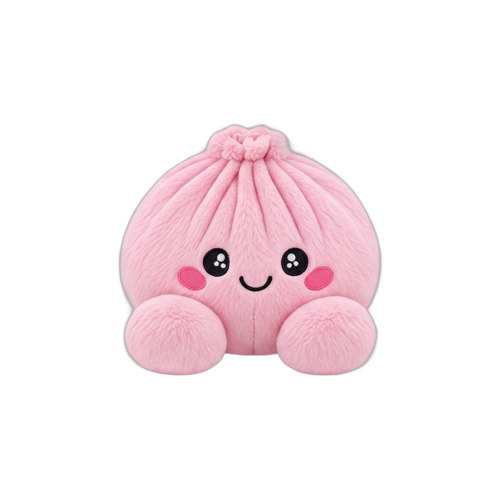 Dumpling Squishy Plüsch Rosa Pfingstrose beim Drücken, weiches Material