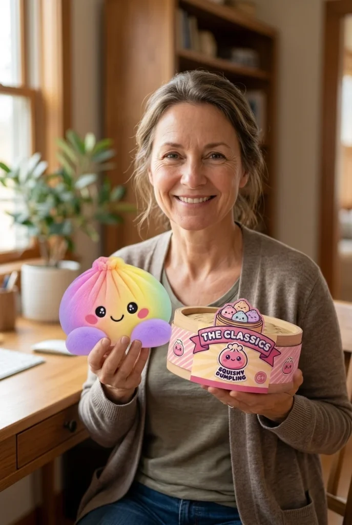 Squishy Dumpling Regenbogen Pastell mit seiner Box