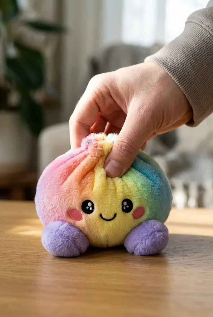Squishy Dumpling Regenbogen Pastell beim Drücken