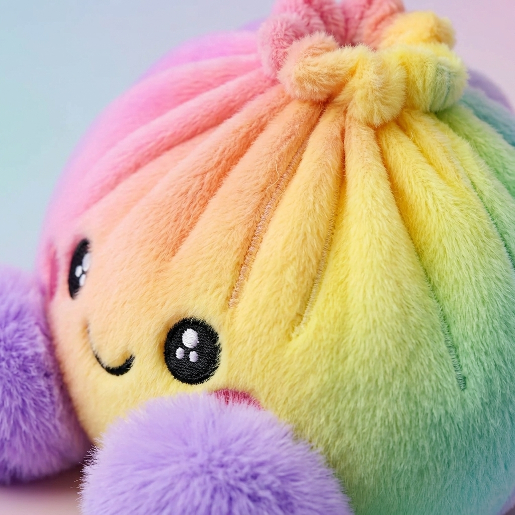 Squishy Dumpling Regenbogen Pastell — Makro-Nahaufnahme der Textur