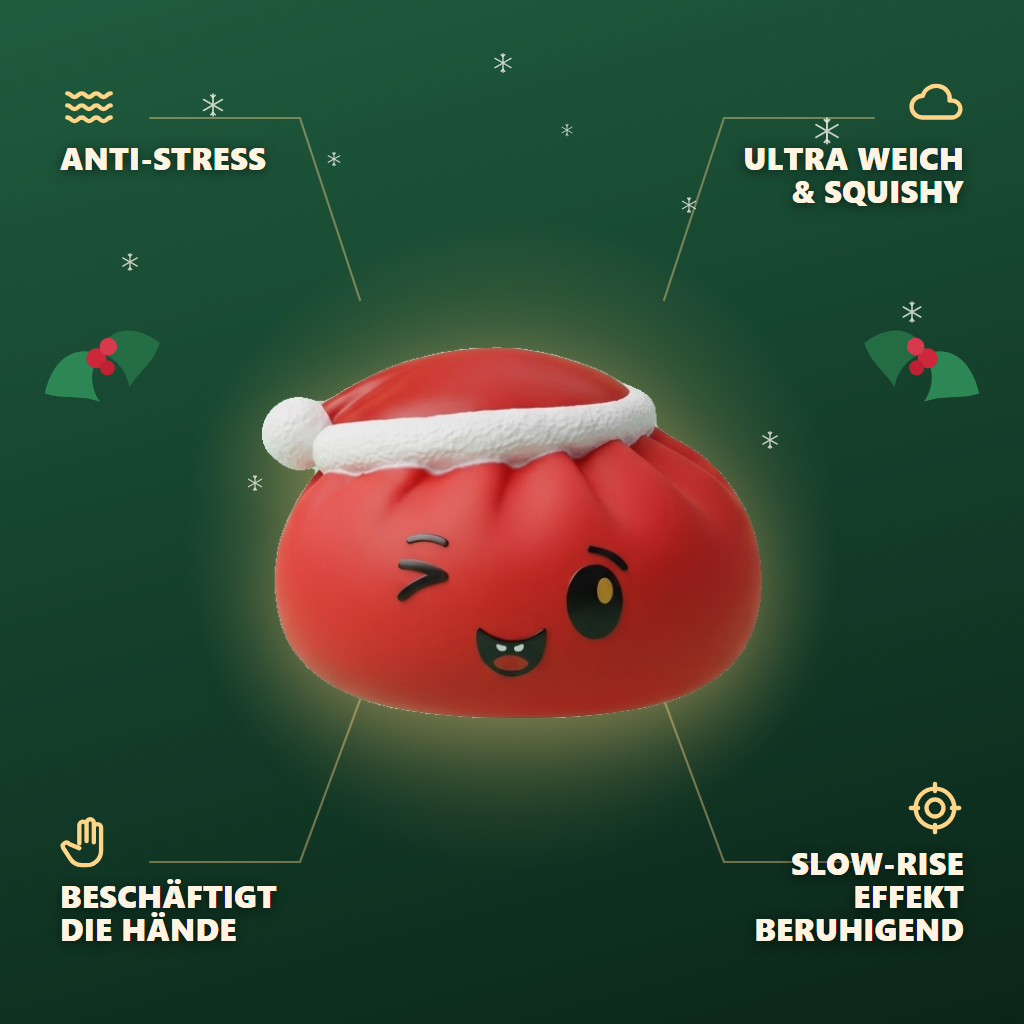 Christmas Hat Dumpling Squishy Rot — seine Vorteile