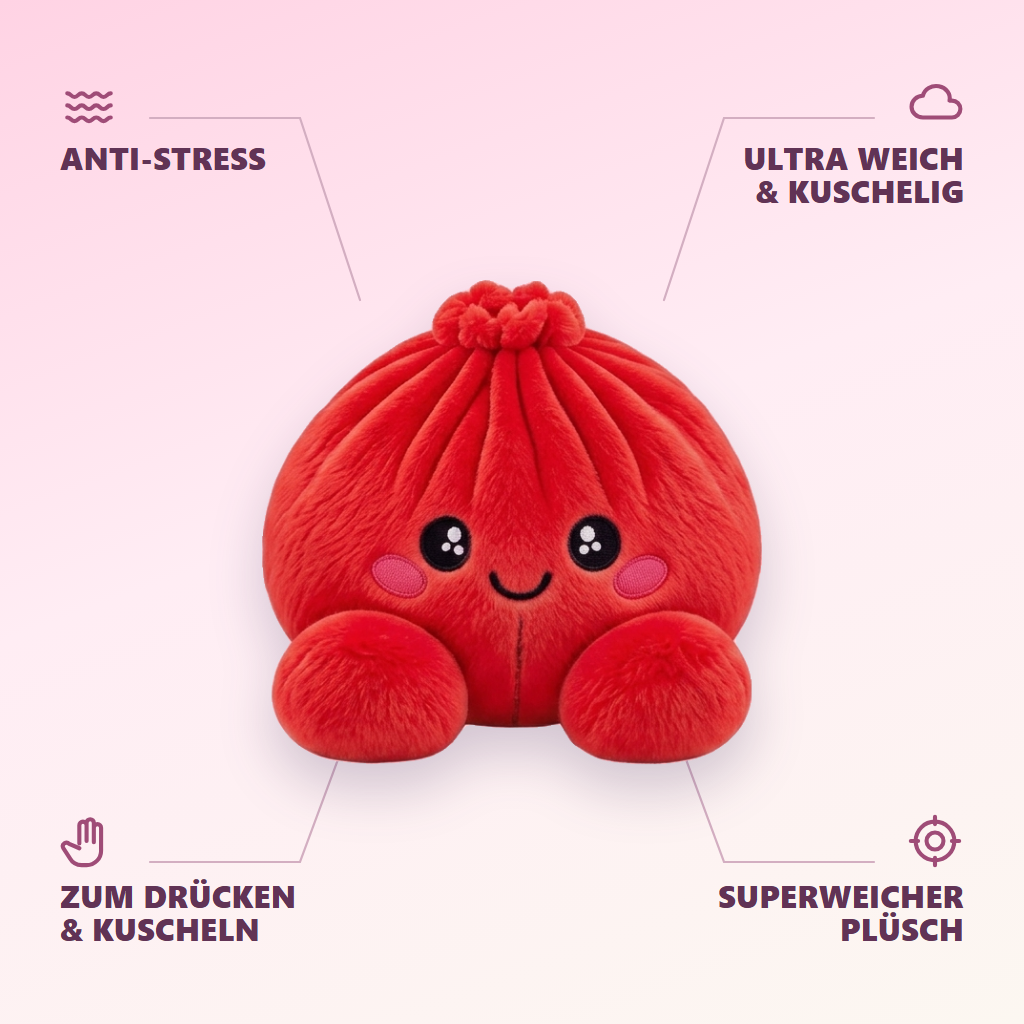 Dumpling Squishy Plüsch Rubinrot — seine Vorteile