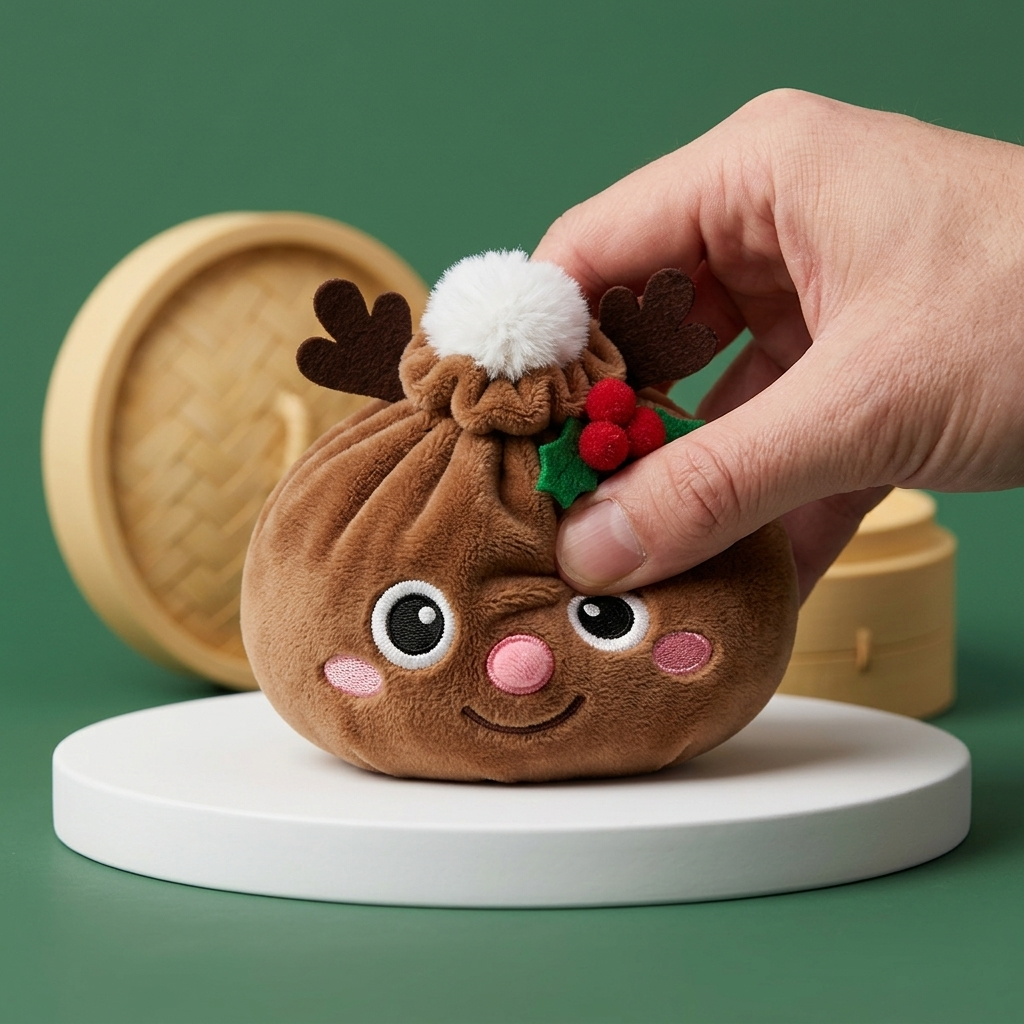 Dumpling Squishy Rentier Weihnachten — slow-rise Effekt, der Schaum federt langsam zurück