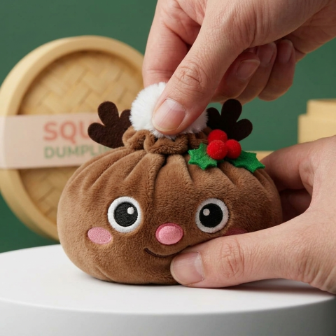 Dumpling Squishy Rentier Weihnachten beim Drücken, weiches Material