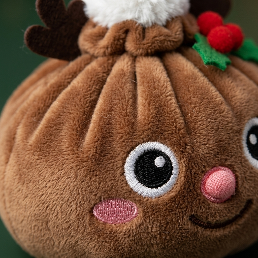 Dumpling Squishy Rentier Weihnachten — Makro-Nahaufnahme der Textur