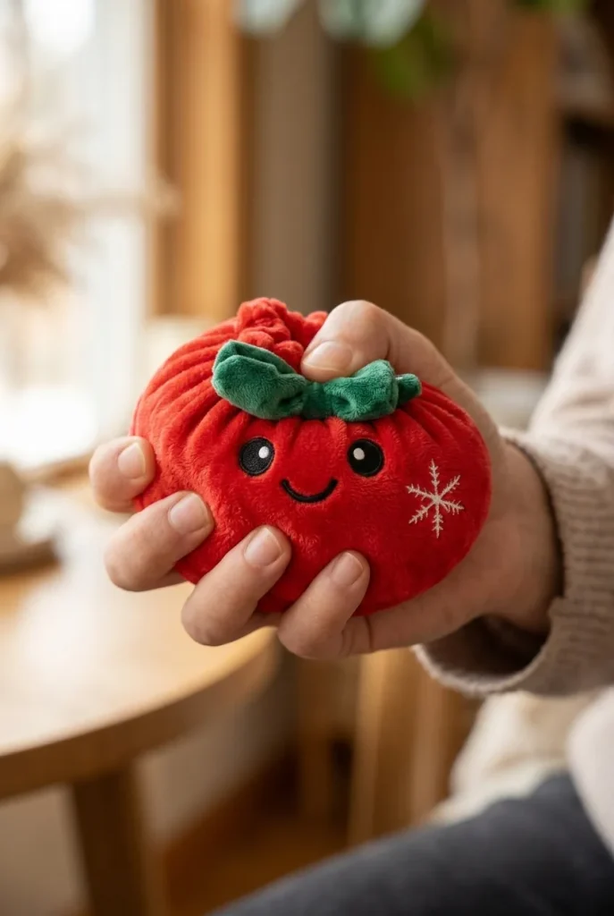 Squishy Dumpling Ribbon Bow Weihnachten Rot beim Drücken