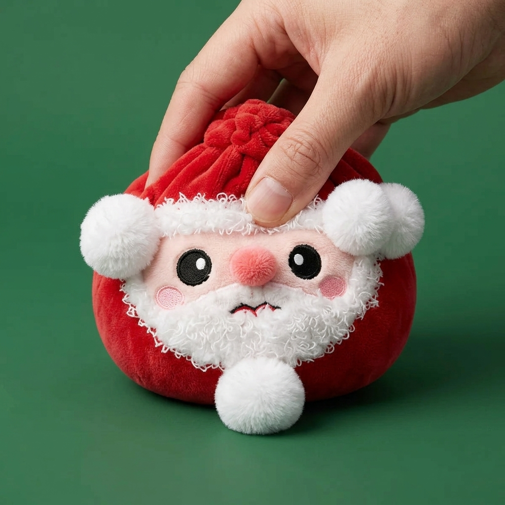 Squishy Dumpling Weihnachtsmann Plüsch — slow-rise Effekt, der Schaum federt langsam zurück