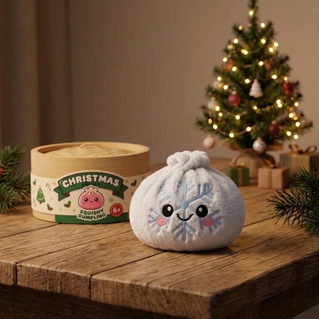 Dumpling Squishy Schneeflocke Winter in seiner kawaii Umgebung