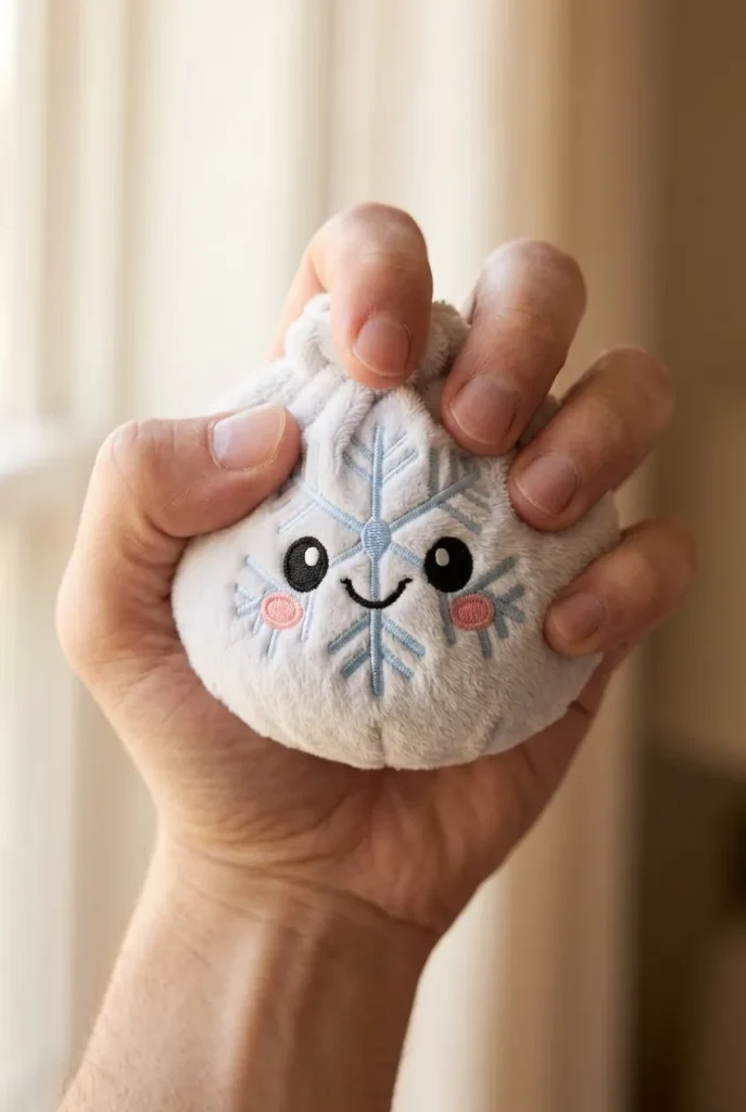Dumpling Squishy Schneeflocke Winter beim Drücken