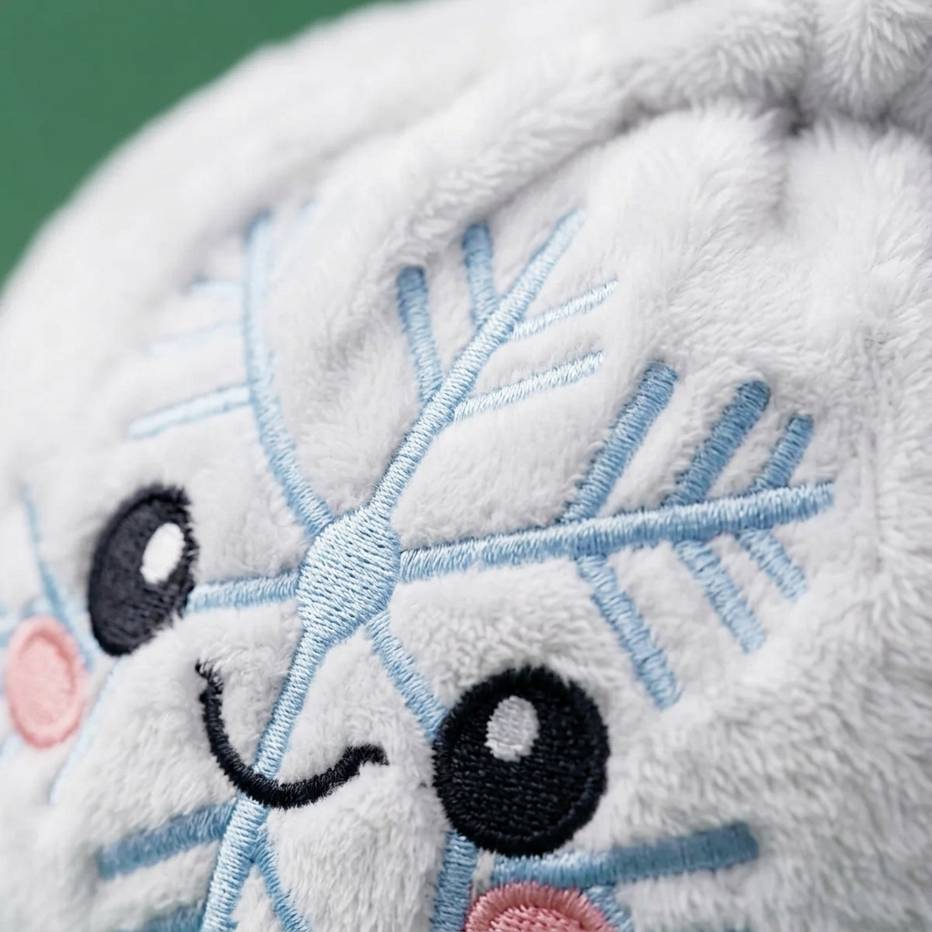 Dumpling Squishy Schneeflocke Winter — Makro-Nahaufnahme der Textur