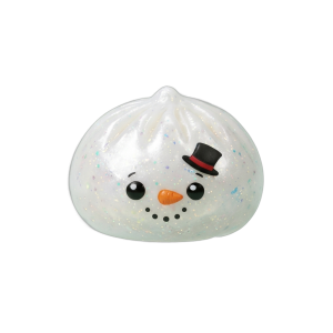 Dumpling Squishy Glitter Schneemann beim Drücken, weiches Material