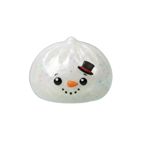 Dumpling Squishy Glitter Schneemann beim Drücken, weiches Material