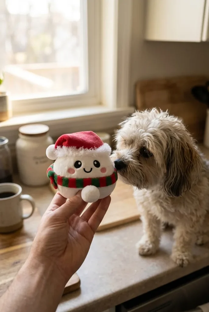 Squishy Dumpling Schneemann Plüsch mit einem Kuscheltier