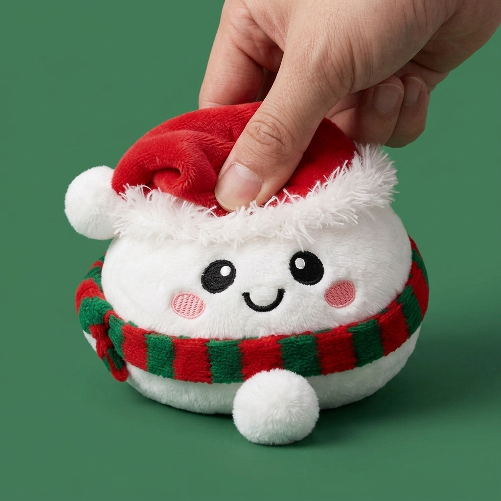 Squishy Dumpling Schneemann Plüsch — slow-rise Effekt, der Schaum federt langsam zurück