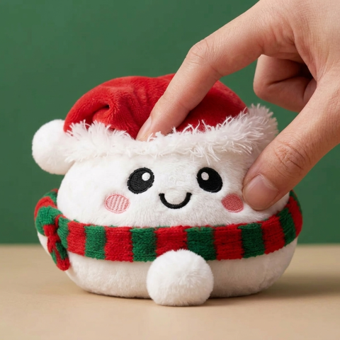 Squishy Dumpling Schneemann Plüsch beim Drücken, weiches Material