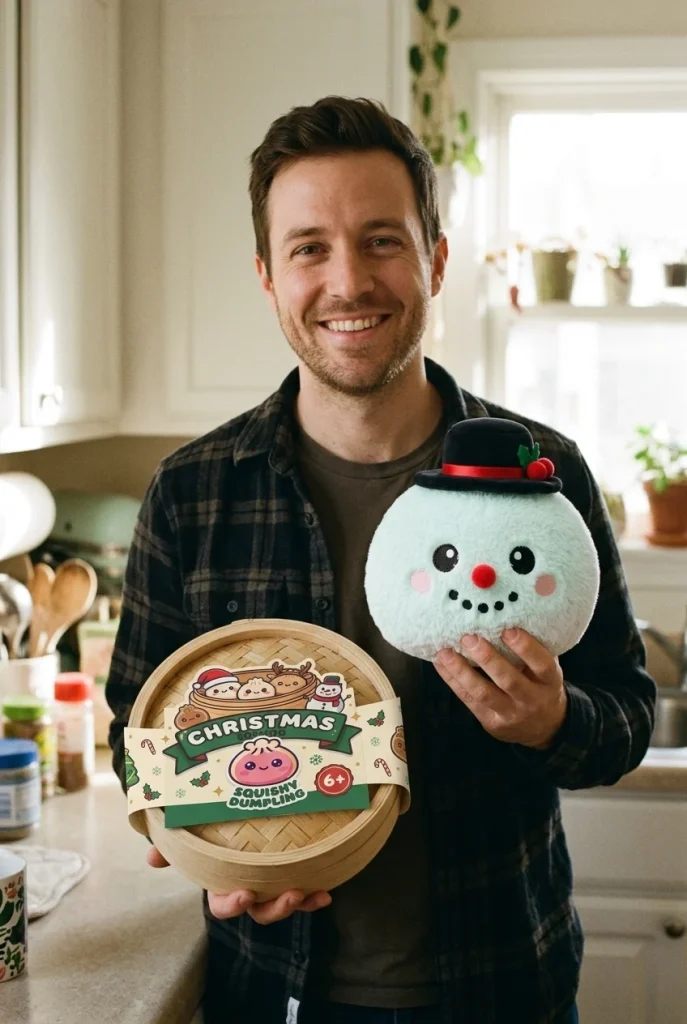 Snowman Dumpling Squishy Zylinderhut mit seiner Box