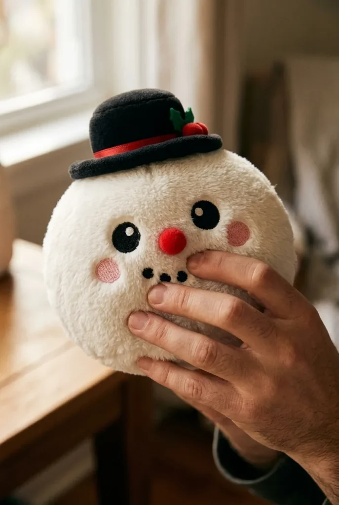 Snowman Dumpling Squishy Zylinderhut beim Drücken