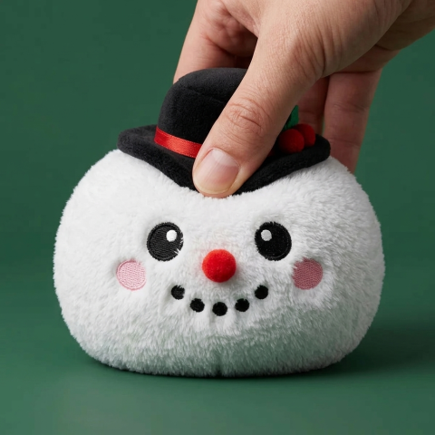 Snowman Dumpling Squishy Zylinderhut — slow-rise Effekt, der Schaum federt langsam zurück