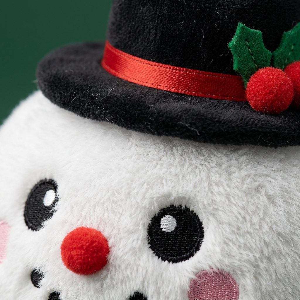 Snowman Dumpling Squishy Zylinderhut — Makro-Nahaufnahme der Textur