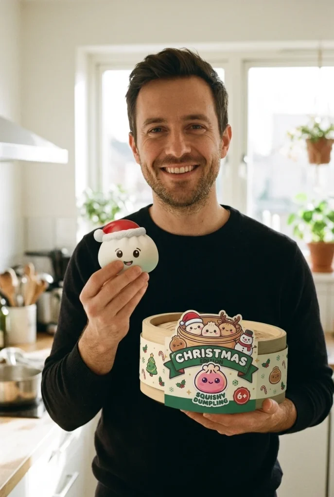 Squishy Dumpling Christmas Hat Weiß mit seiner Box