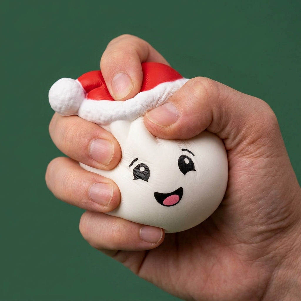 Squishy Dumpling Christmas Hat Weiß — slow-rise Effekt, der Schaum federt langsam zurück