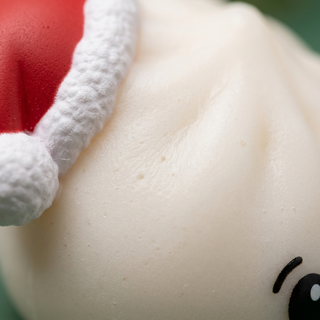 Squishy Dumpling Christmas Hat Weiß — Makro-Nahaufnahme der Textur