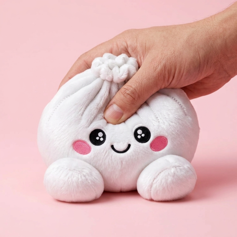 Marshmallow Dumpling Squishy Plush Weiß — slow-rise Effekt, der Schaum federt langsam zurück