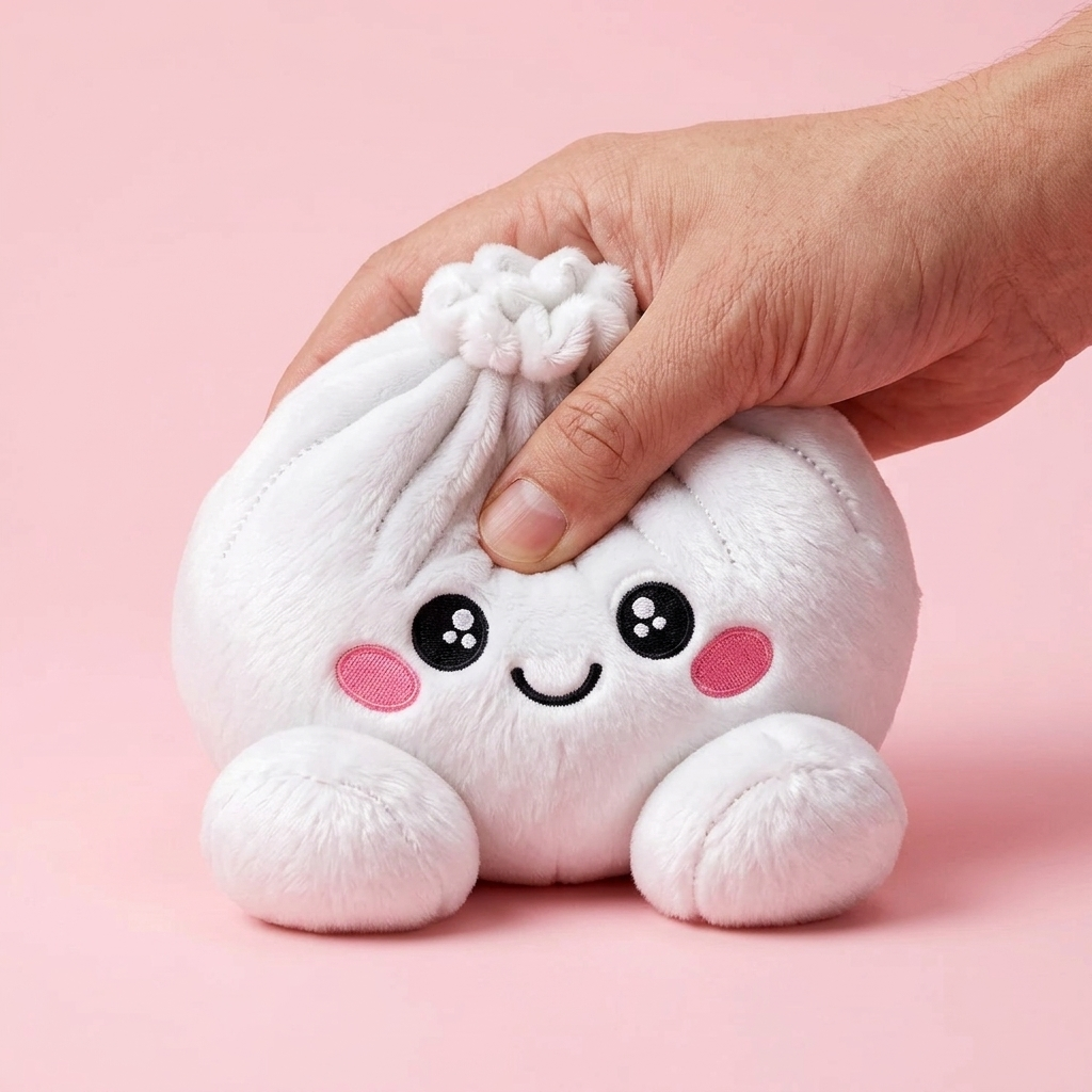 Marshmallow Dumpling Squishy Plush Weiß — slow-rise Effekt, der Schaum federt langsam zurück