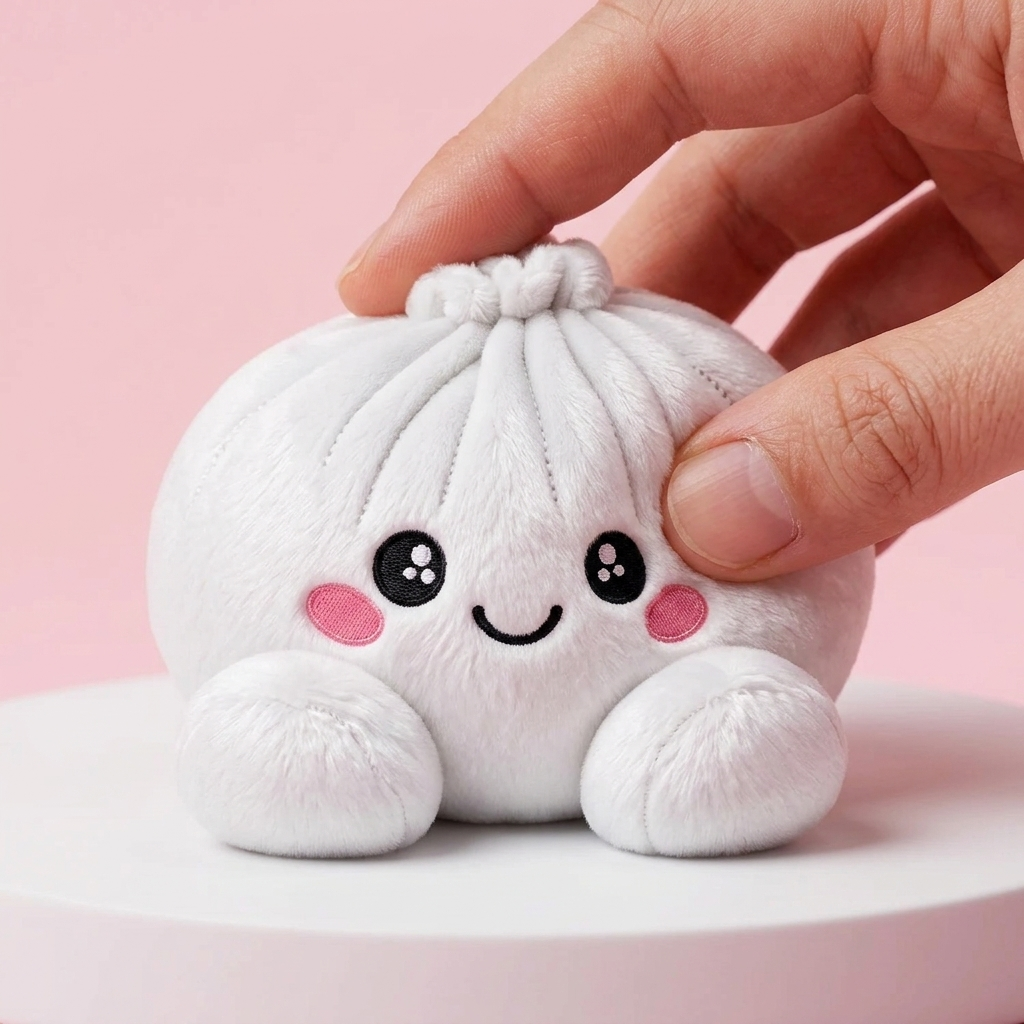 Marshmallow Dumpling Squishy Plush Weiß beim Drücken, weiches Material