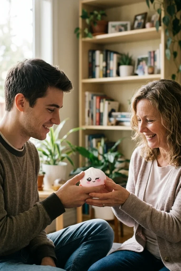Squishy Dumpling Weiß Zwinkern als Geschenkidee