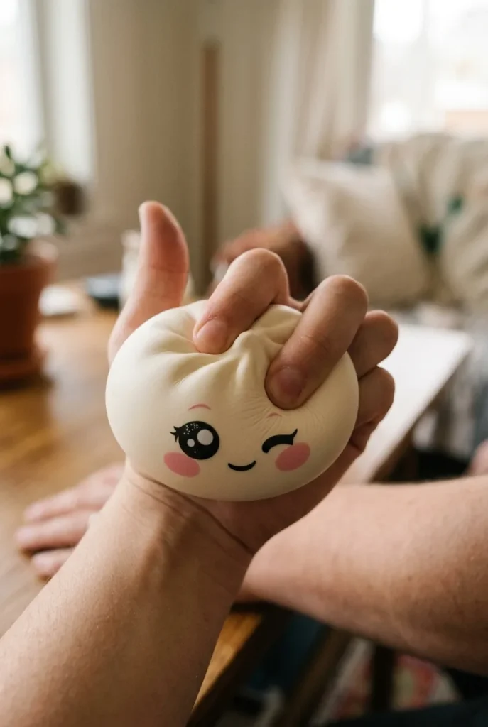 Squishy Dumpling Weiß Zwinkern beim Drücken