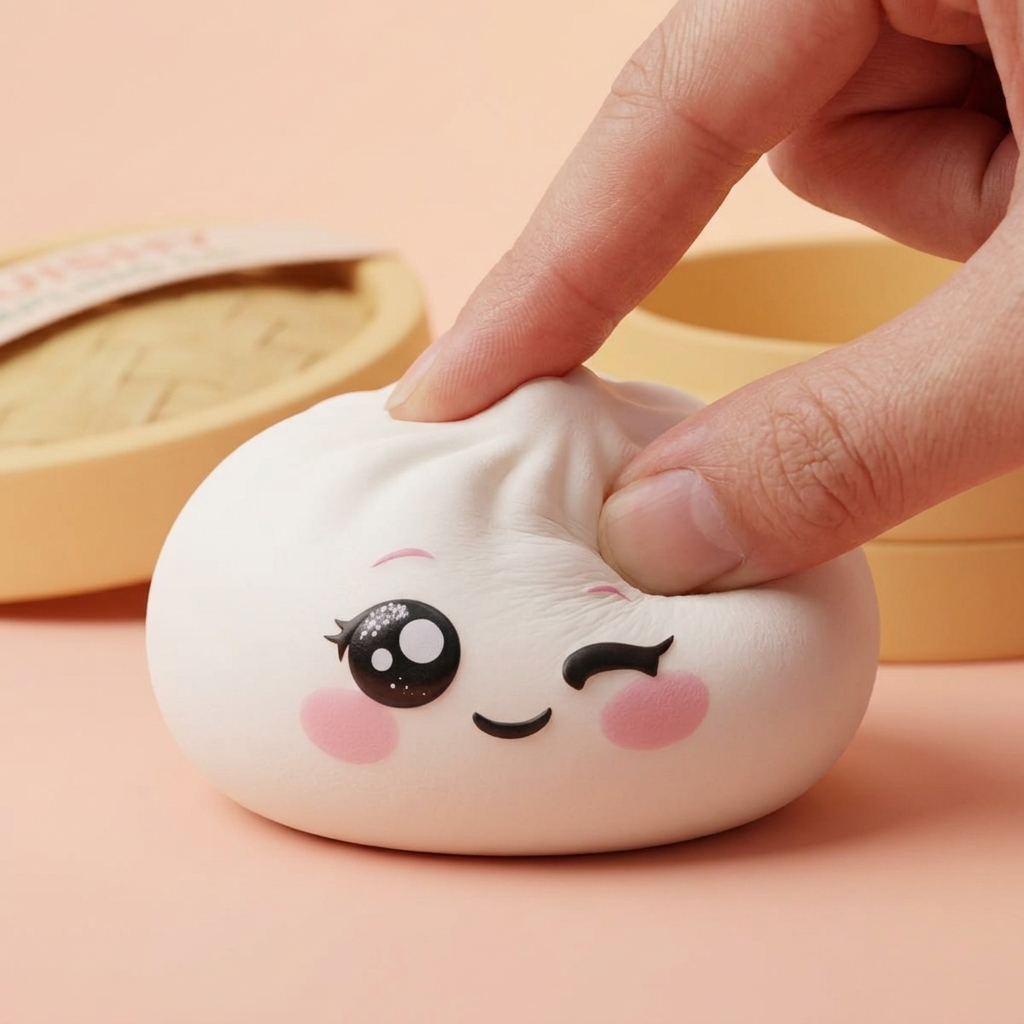 Squishy Dumpling Weiß Zwinkern beim Drücken, weiches Material