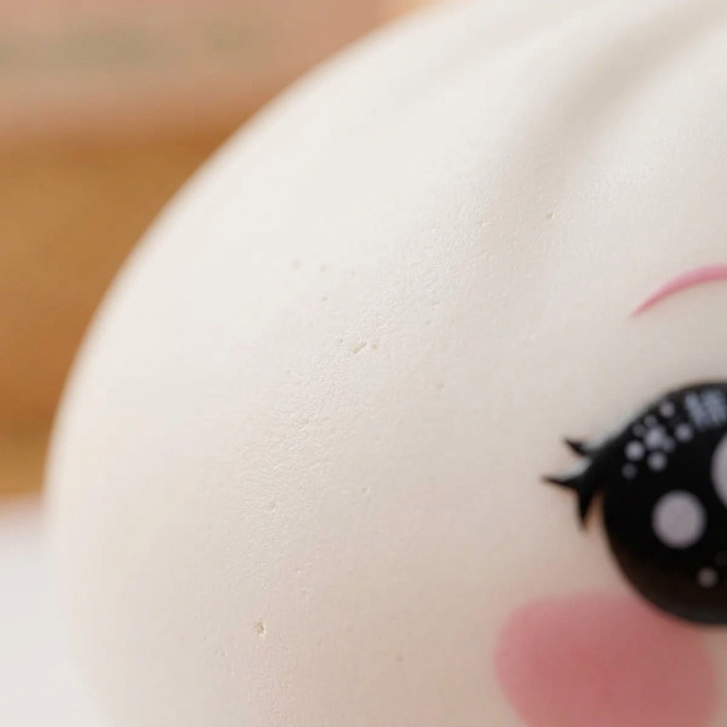Squishy Dumpling Weiß Zwinkern — Makro-Nahaufnahme der Textur