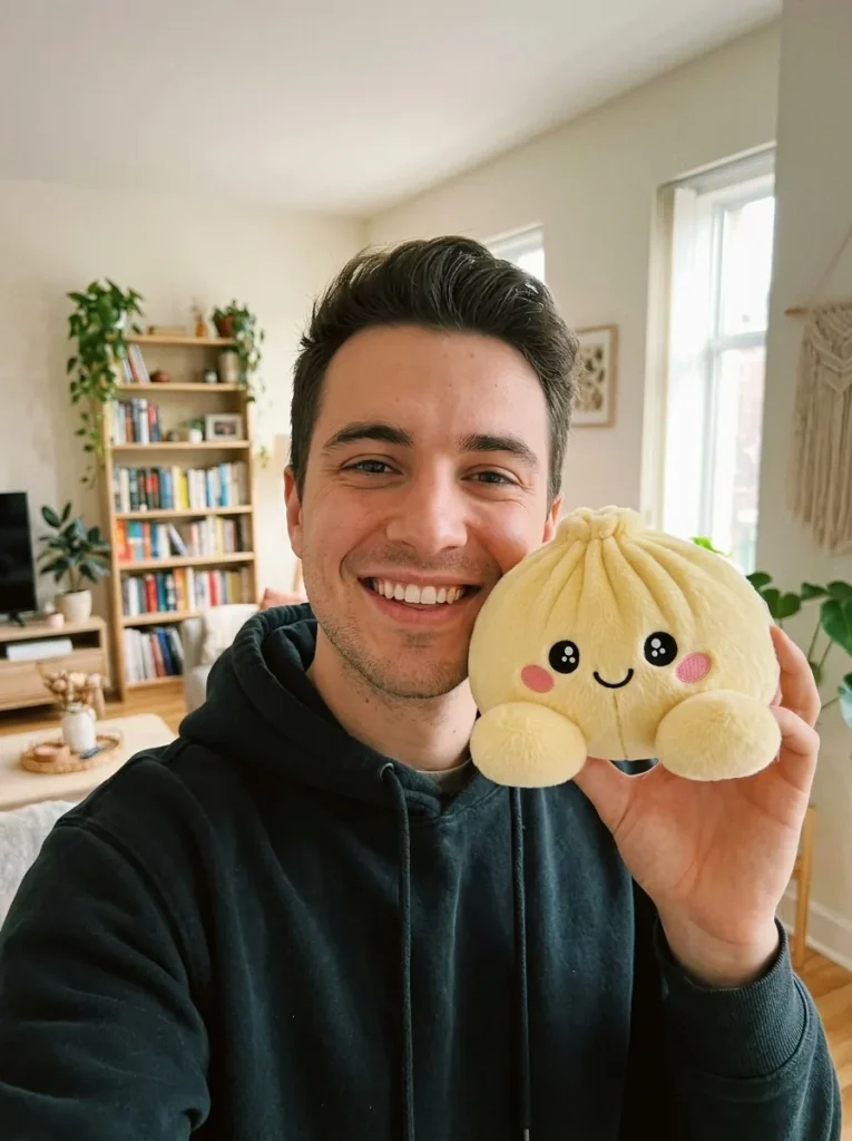Dumpling Squishy Zitronengelb im Alltag