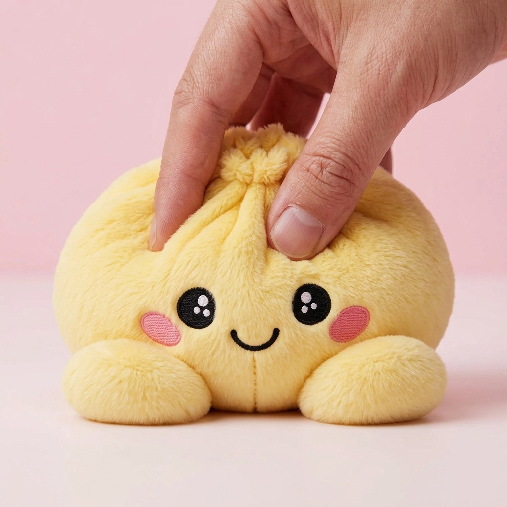 Dumpling Squishy Zitronengelb — slow-rise Effekt, der Schaum federt langsam zurück
