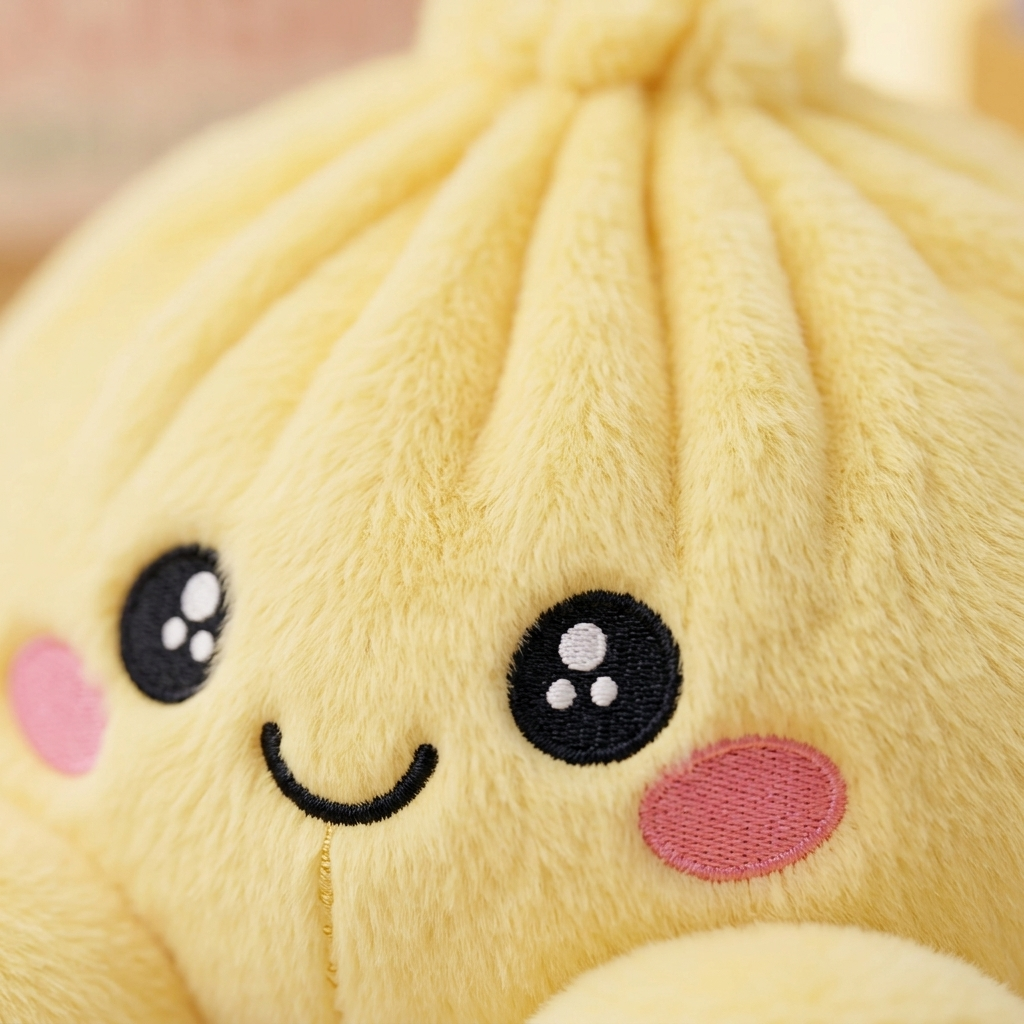 Dumpling Squishy Zitronengelb — Makro-Nahaufnahme der Textur